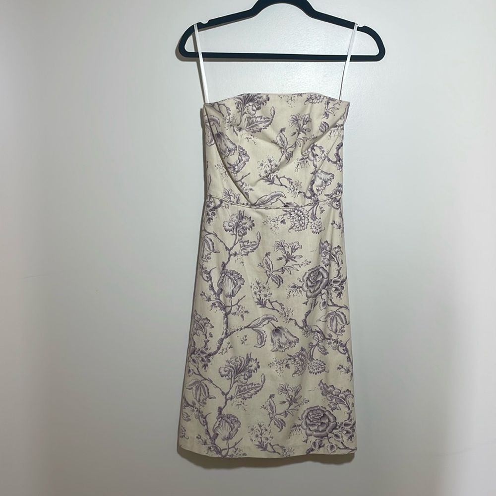 Rare Strapless Toile Print Milly Dress